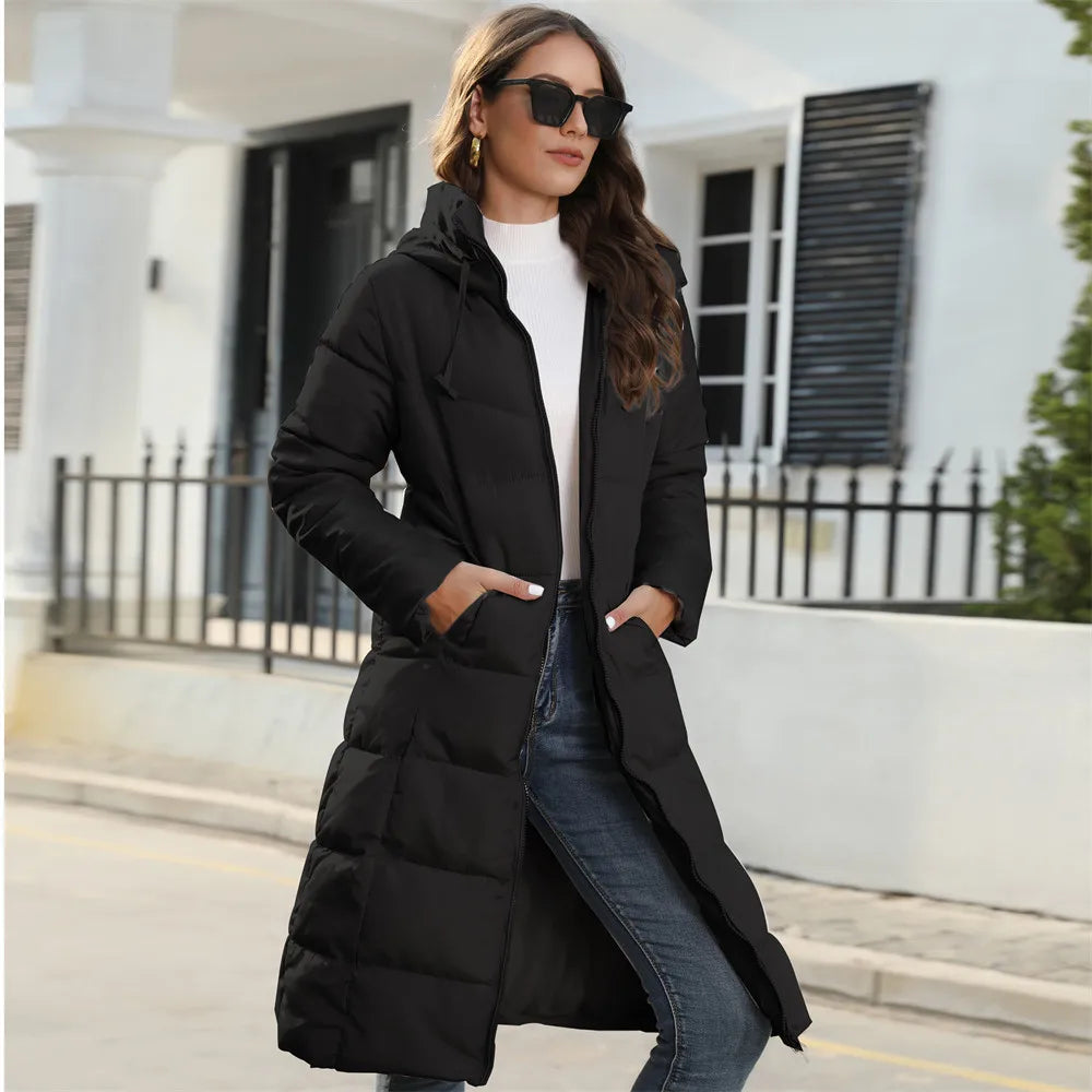 Krohn-e | Pufferjacke - stilvolle Damen Winterjacke mit Kapuze