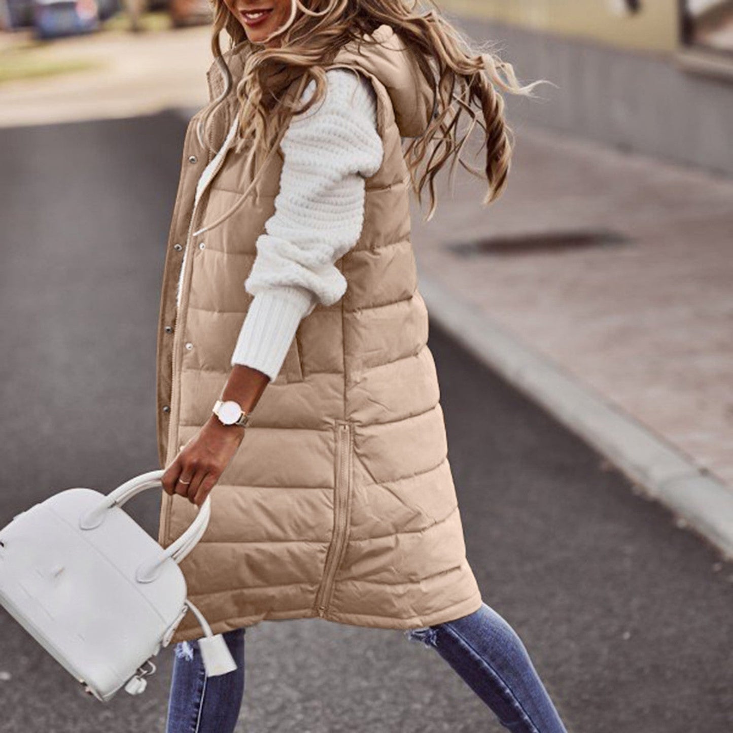Krohn-e | Bodywarmer - Oversized Fit - Gesteppt und Futter - Mit Kapuze