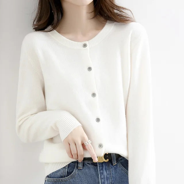 Krohn-e | Cardigan - Weicher Button-Up Kaschmir Cardigan