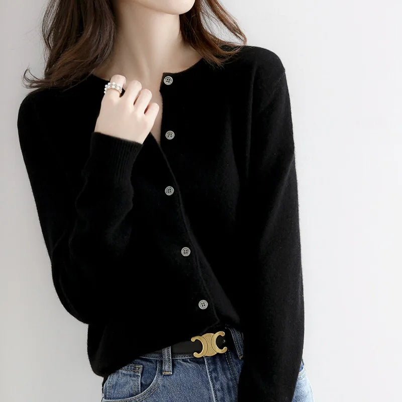 Krohn-e | Cardigan - Weicher Button-Up Kaschmir Cardigan
