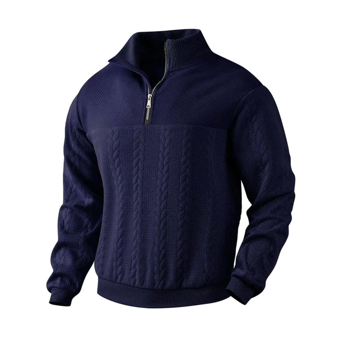 Bequemer Pullover mit Reißverschluss von Fudus