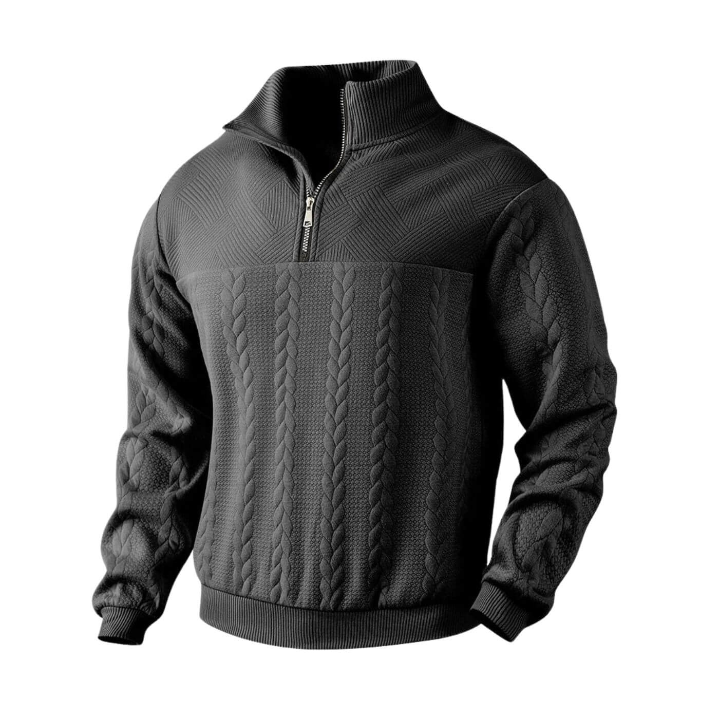 Bequemer Pullover mit Reißverschluss von Fudus