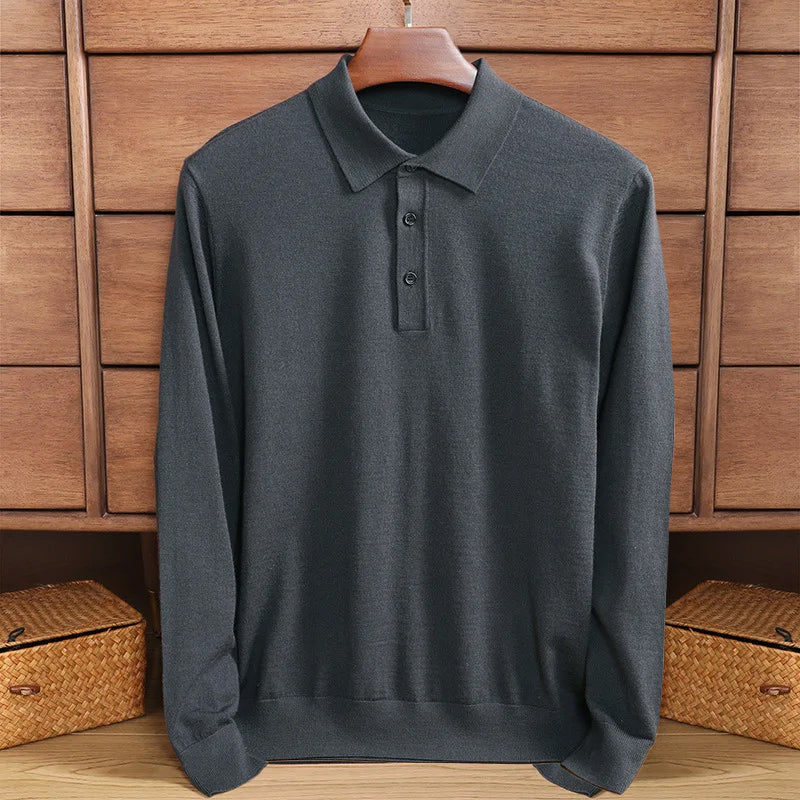 Relaxed fit long-sleeved polo shirt - Rick