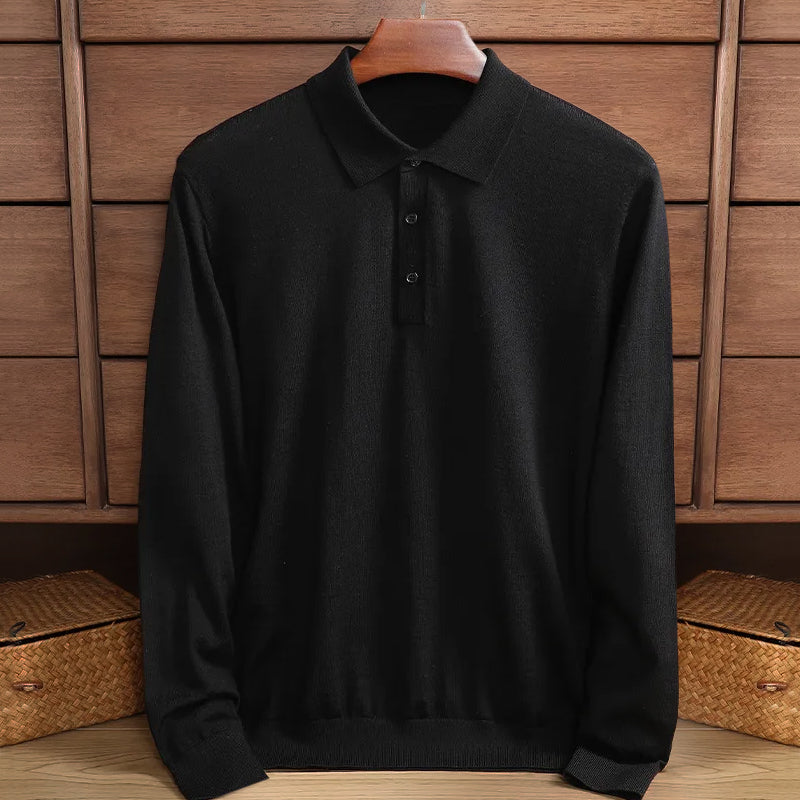 Relaxed fit long-sleeved polo shirt - Rick