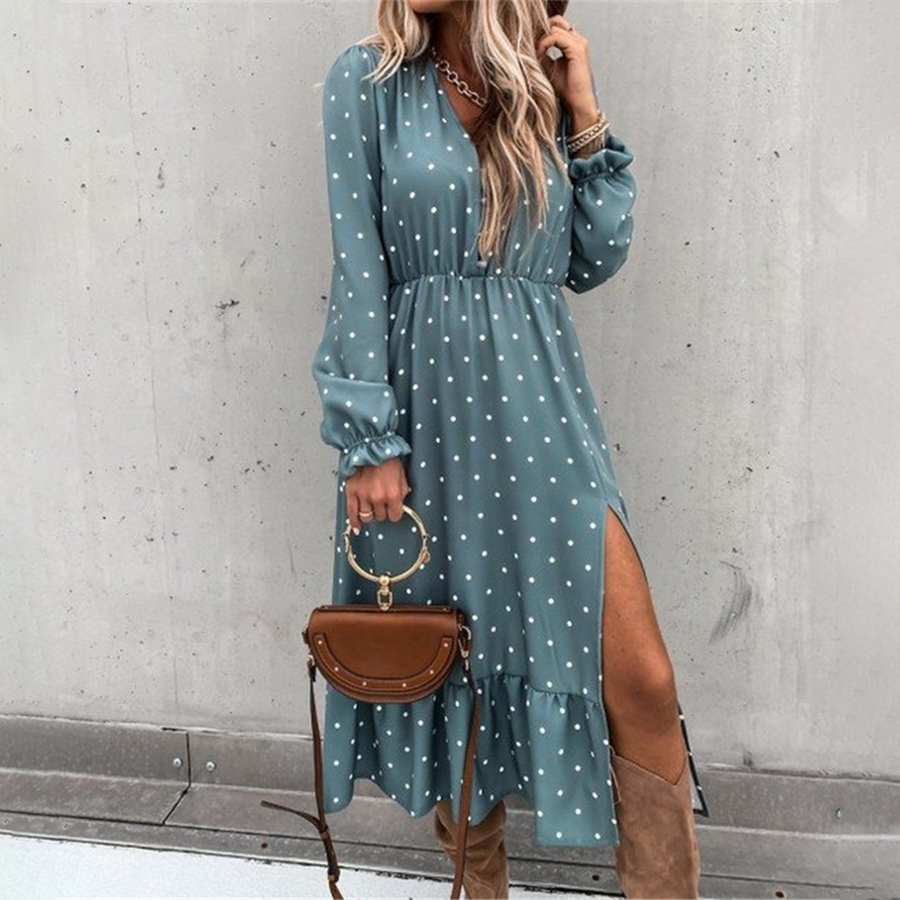 Blumendruckkleid mit Schlitz - Eira