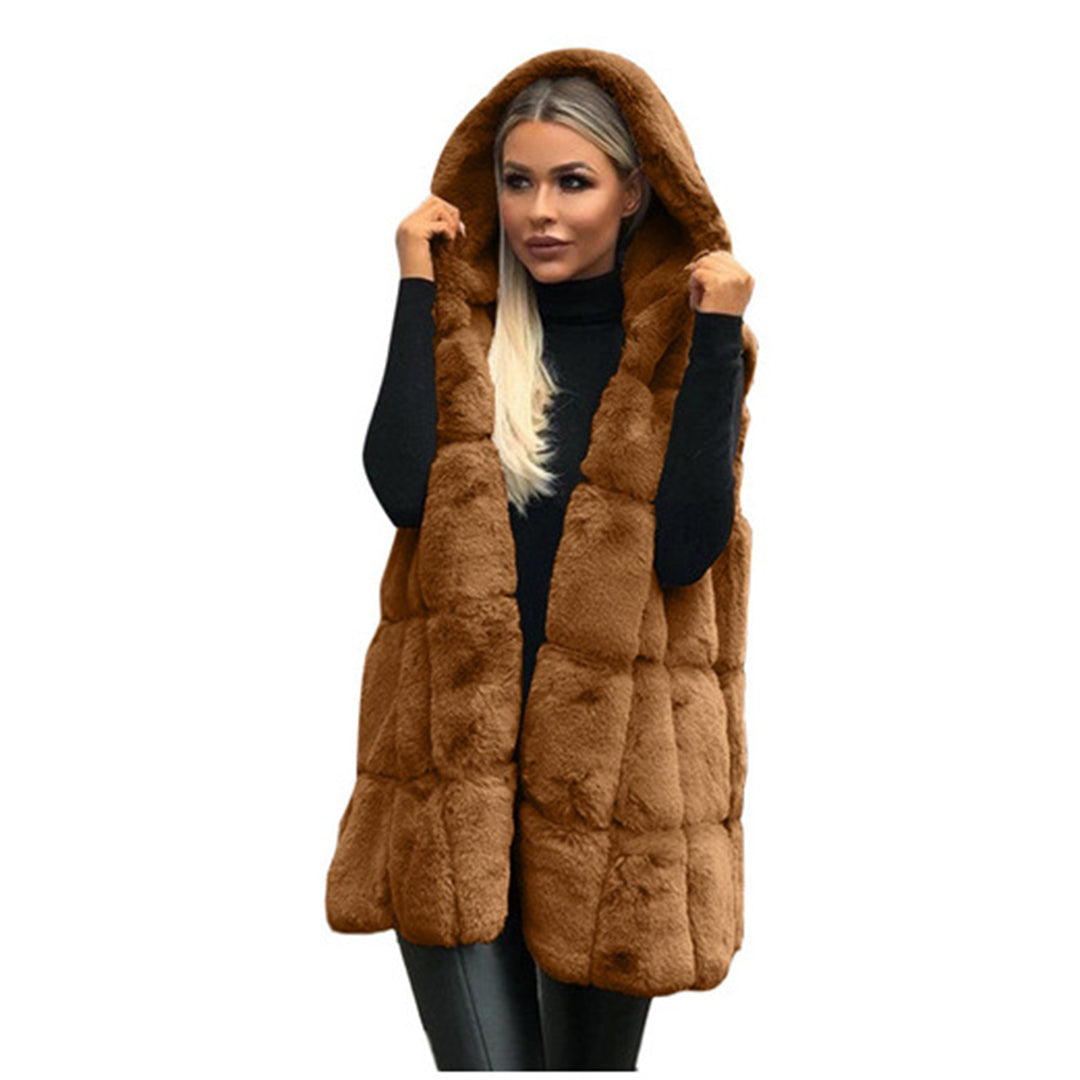 Krohn-e | Fellweste mit Kapuze Polyester/faux Fur Elegant und Warm