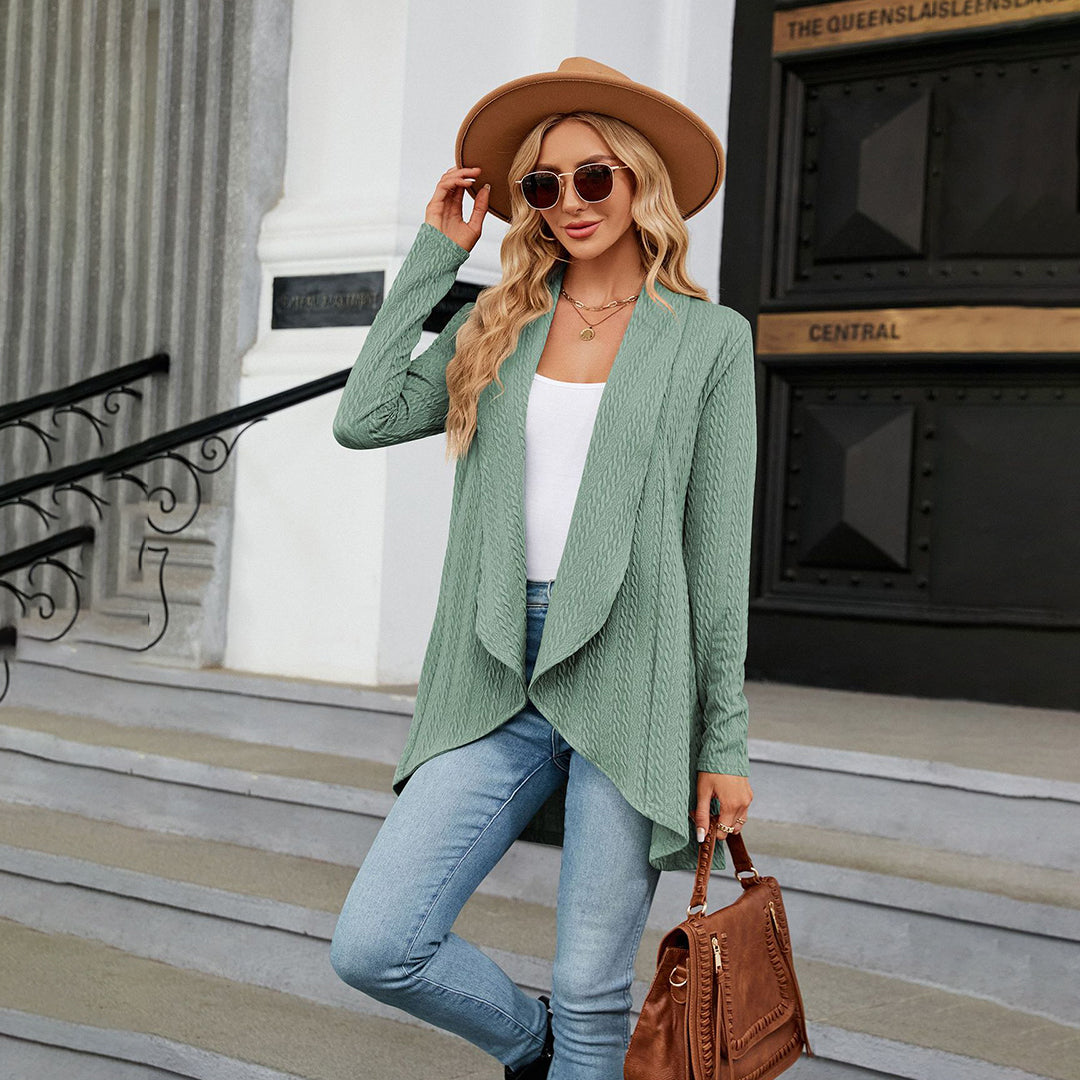 Krohn-e | Strick-cardigan Wasserfallkragen Entspannte Eleganz