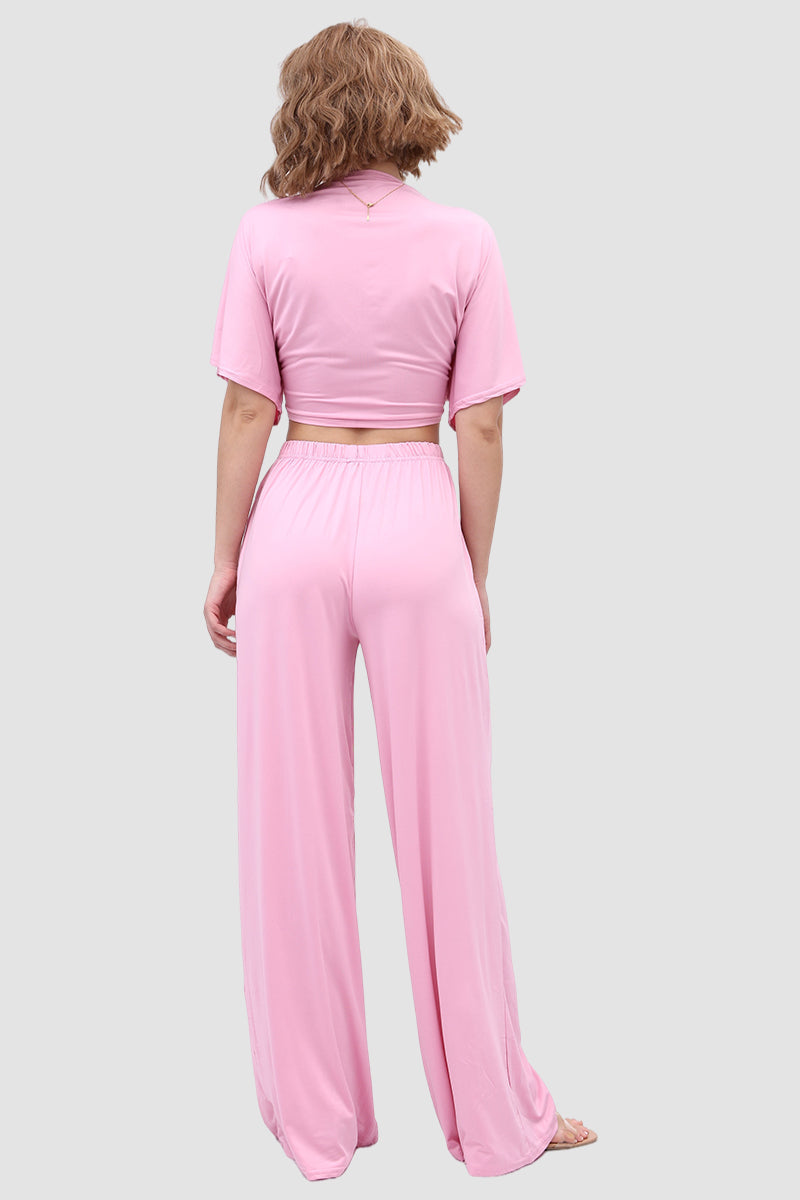 Fudus V-Ausschnitt Top und elastische weite Hose