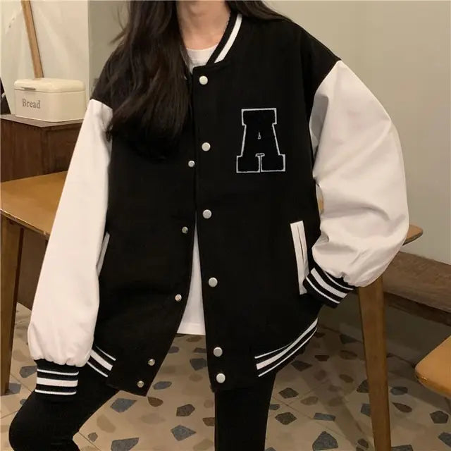 Krohn-e | Koreanische Mode Frauen Baseball Jacke