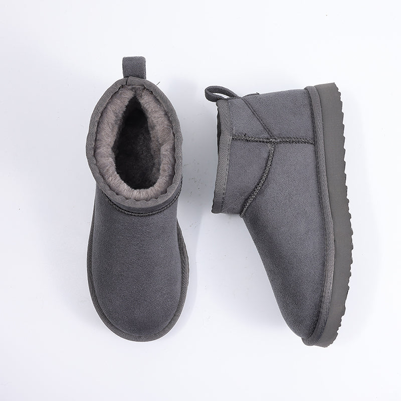KROHN-E Damen Winterstiefel Flauschig Gefüttert Slip-On Warm