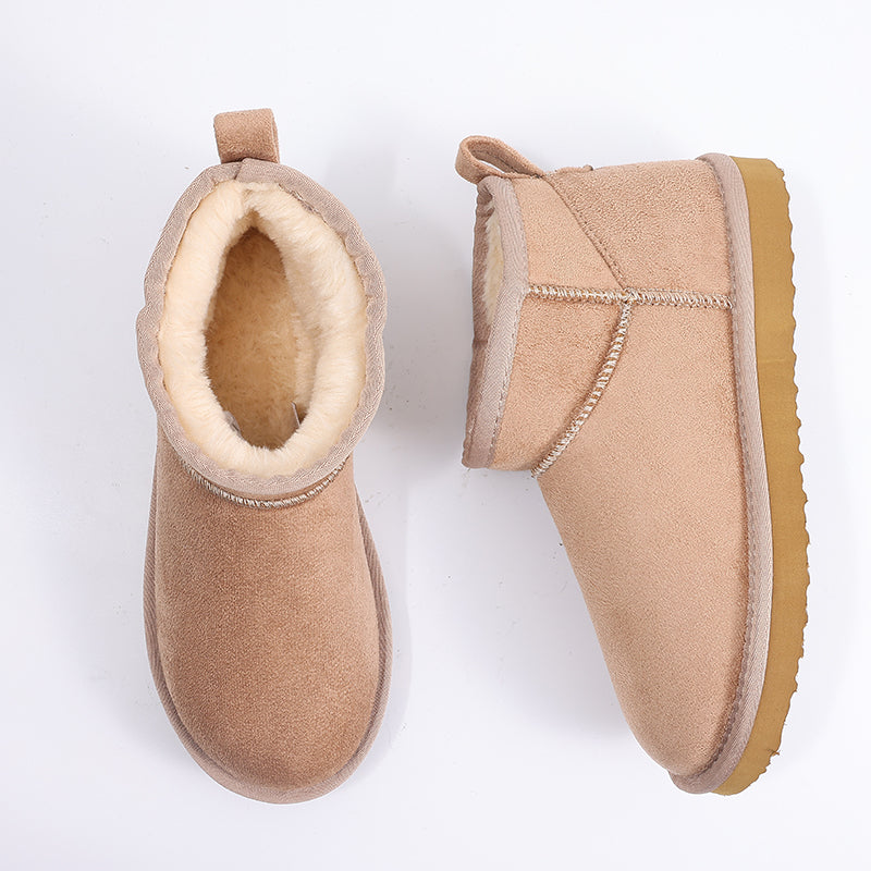 KROHN-E Damen Winterstiefel Flauschig Gefüttert Slip-On Warm
