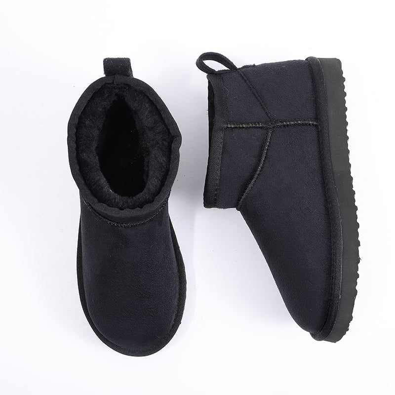 KROHN-E Damen Winterstiefel Flauschig Gefüttert Slip-On Warm