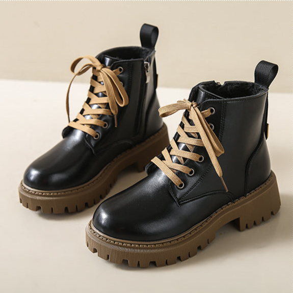 KROHN-E Damen Combat Boots Gefüttert Robustes Design Winterstiefel
