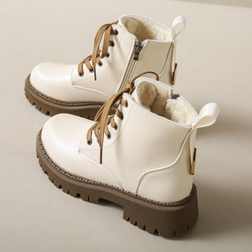 KROHN-E Damen Combat Boots Gefüttert Robustes Design Winterstiefel