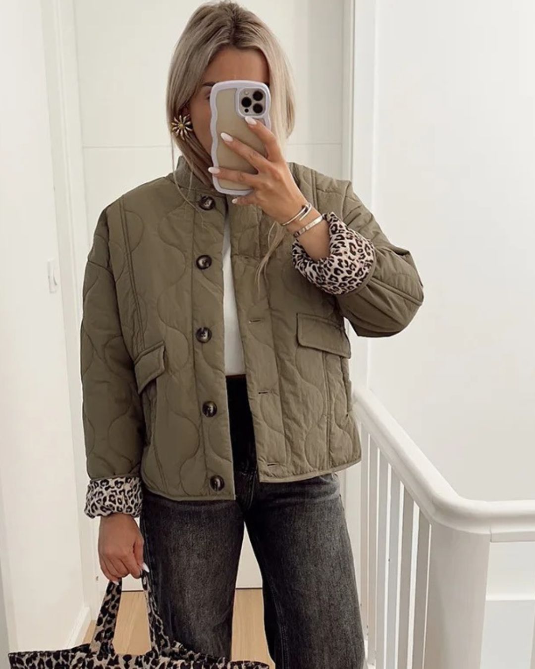 Krohn-e | Trendy Jacke mit Leopardenfutter