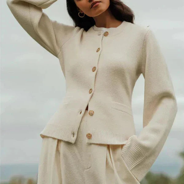 Krohn-e | Strickjacke - Damen Herbst Chic Knopf-Cardigan
