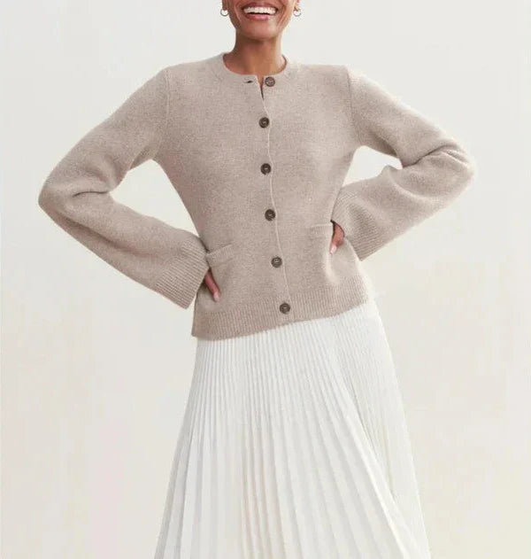 Krohn-e | Strickjacke - Damen Herbst Chic Knopf-Cardigan