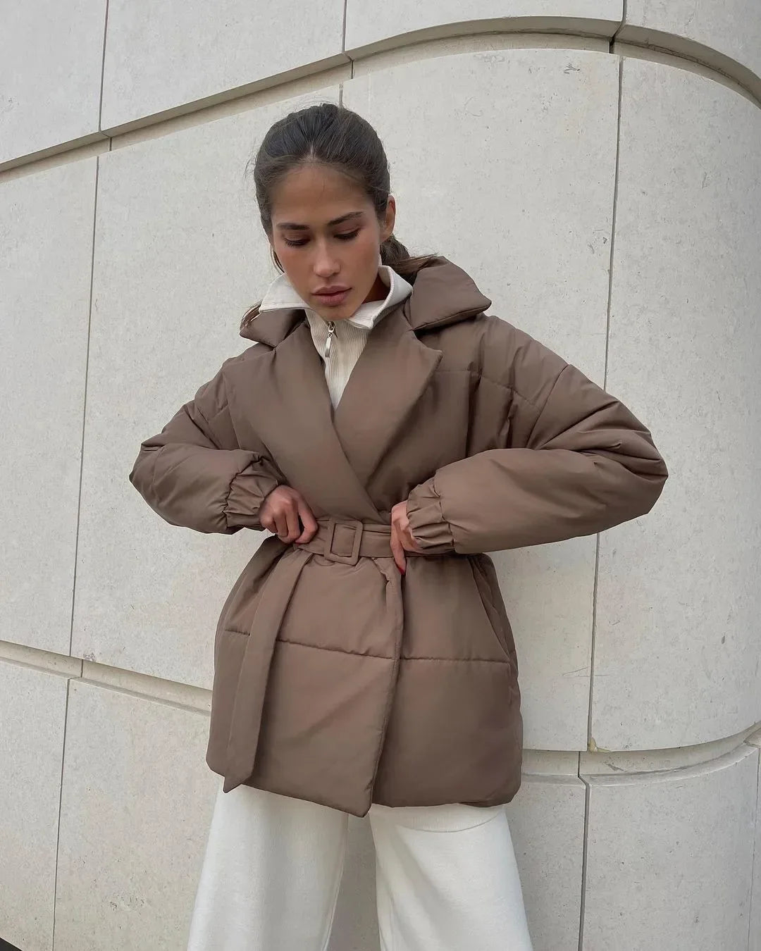 Krohn-e | Elegante Gürtelpufferjacke für Kalte Temperaturen