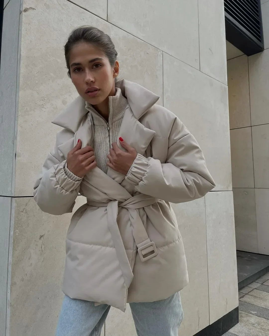 Krohn-e | Elegante Gürtelpufferjacke für Kalte Temperaturen