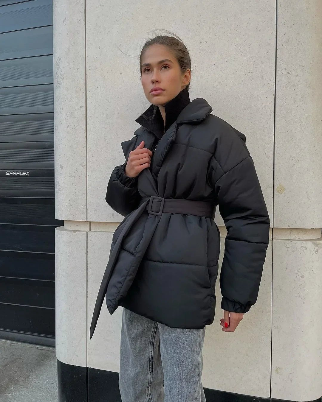Krohn-e | Elegante Gürtelpufferjacke für Kalte Temperaturen