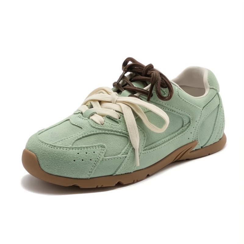 KROHN-E Damen Sneakers Wildleder-Optik Doppelschnürung Leicht Casual