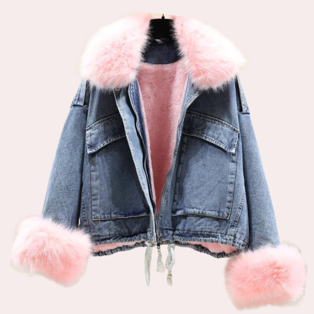 Krohn-e | Moderne Daunenjacke aus Denim für Frauen für die Wintersaison