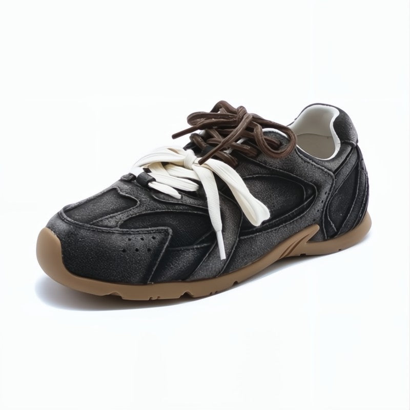 KROHN-E Damen Sneakers Wildleder-Optik Doppelschnürung Leicht Casual