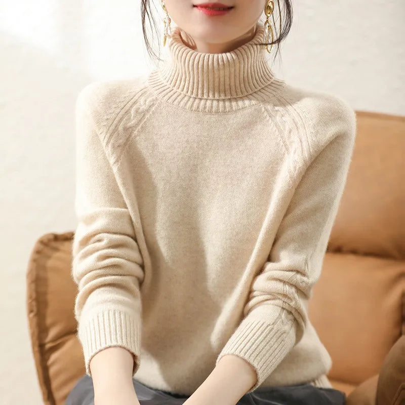 Krohn-e | Klassischer Rollkragenpullover Wollmischung Warm und Stilvoll