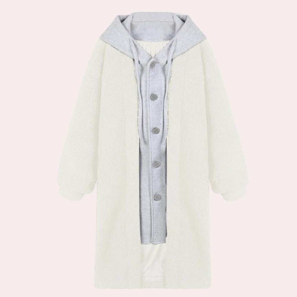 Krohn-e | Lässige Lange Damenjacke mit Kapuze