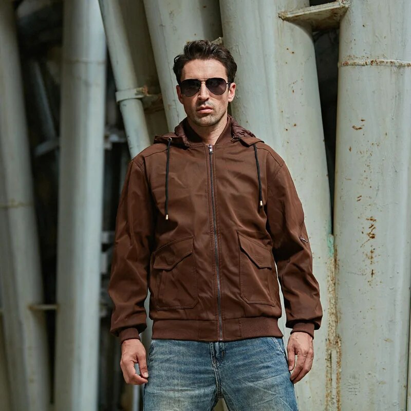 Easton Lederjacke mit Kapuze