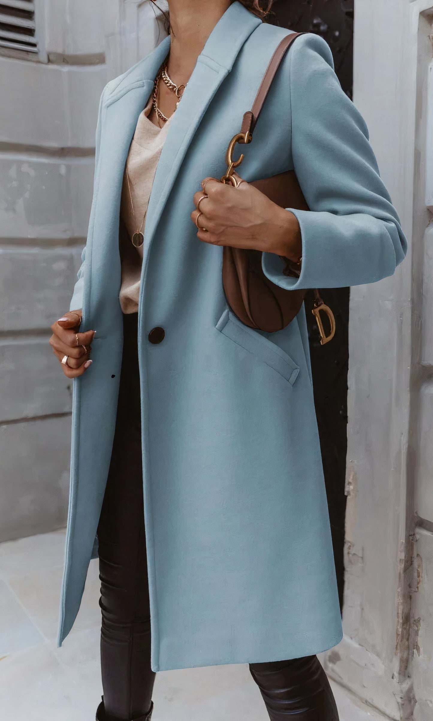 Elegantes langes Damen-Mantel - Ella