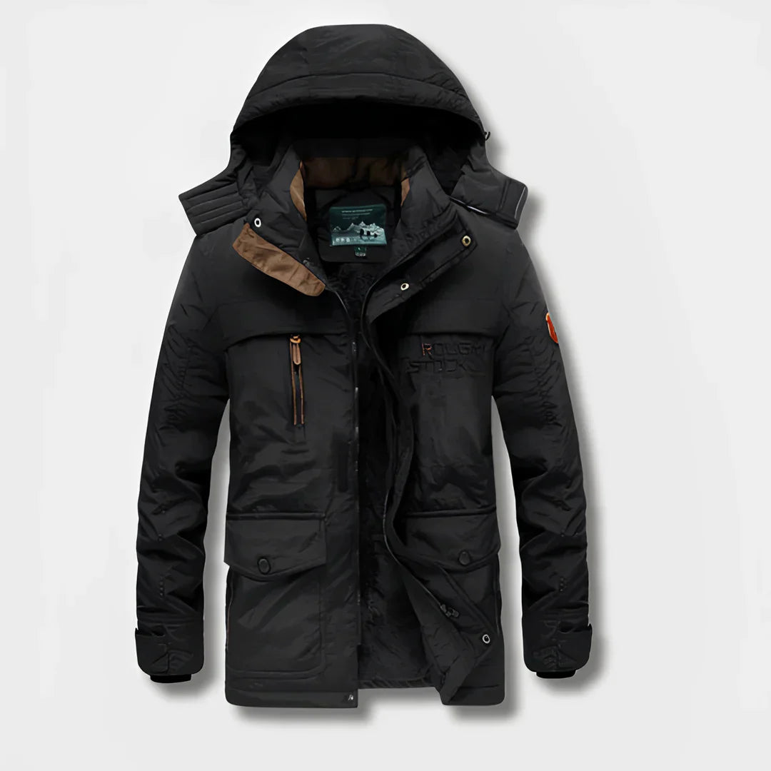 Gefütterter Parka mit Kapuze und mehreren Taschen - Eric