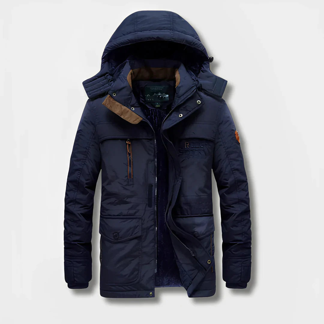 Gefütterter Parka mit Kapuze und mehreren Taschen - Eric