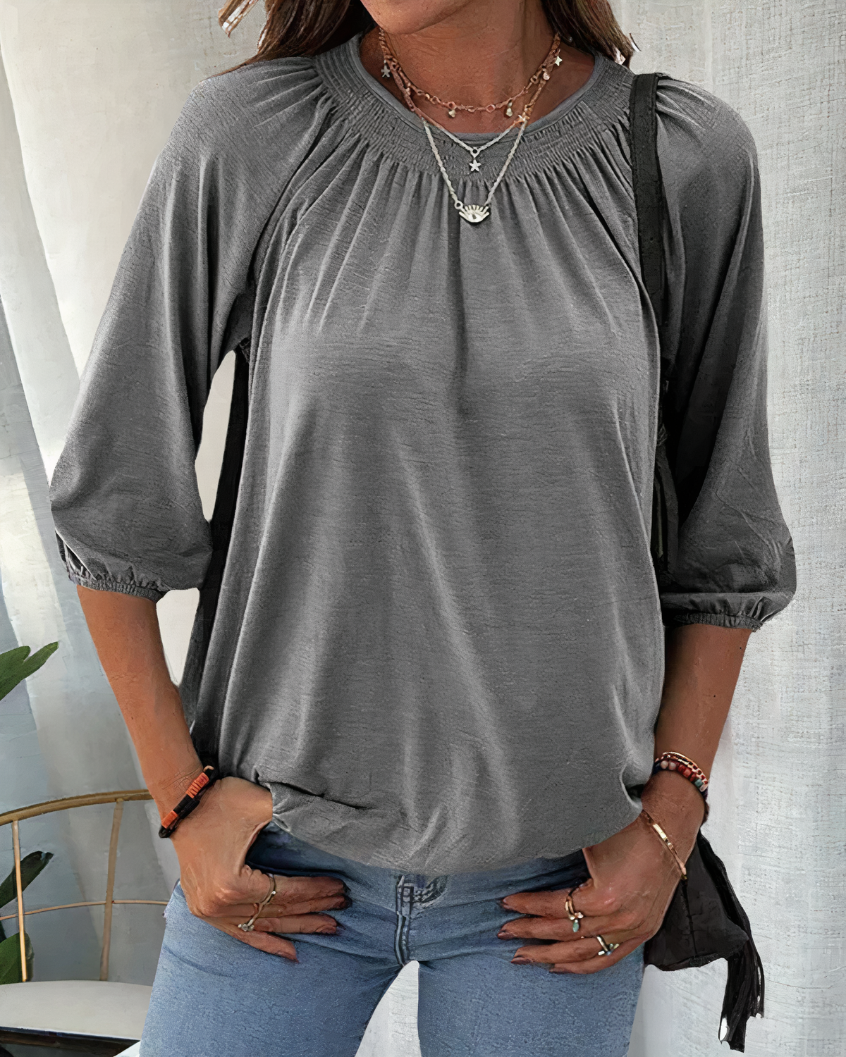 Elegante Dreiviertelarm Bluse Estelle