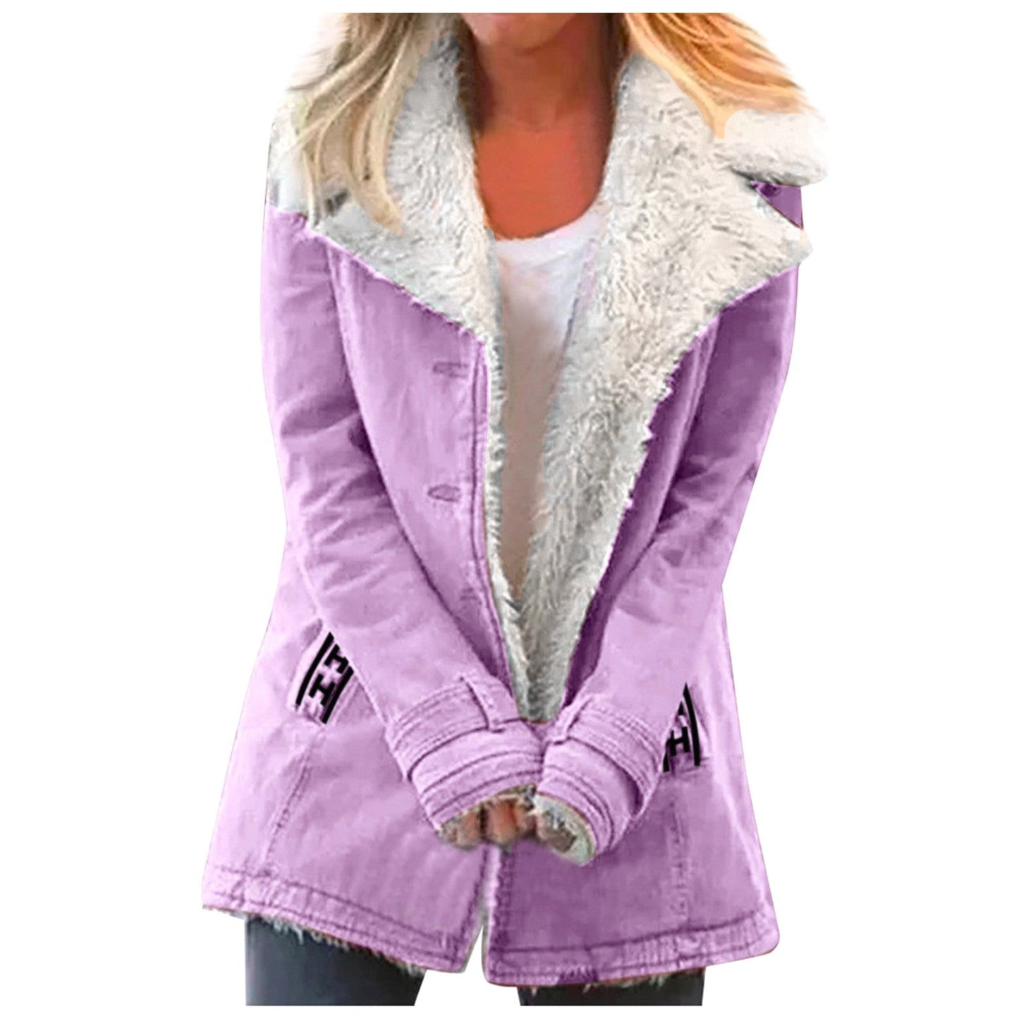 Krohn-e | Damen Winterjacke Mit Reverskragen Und Langen Ärmeln