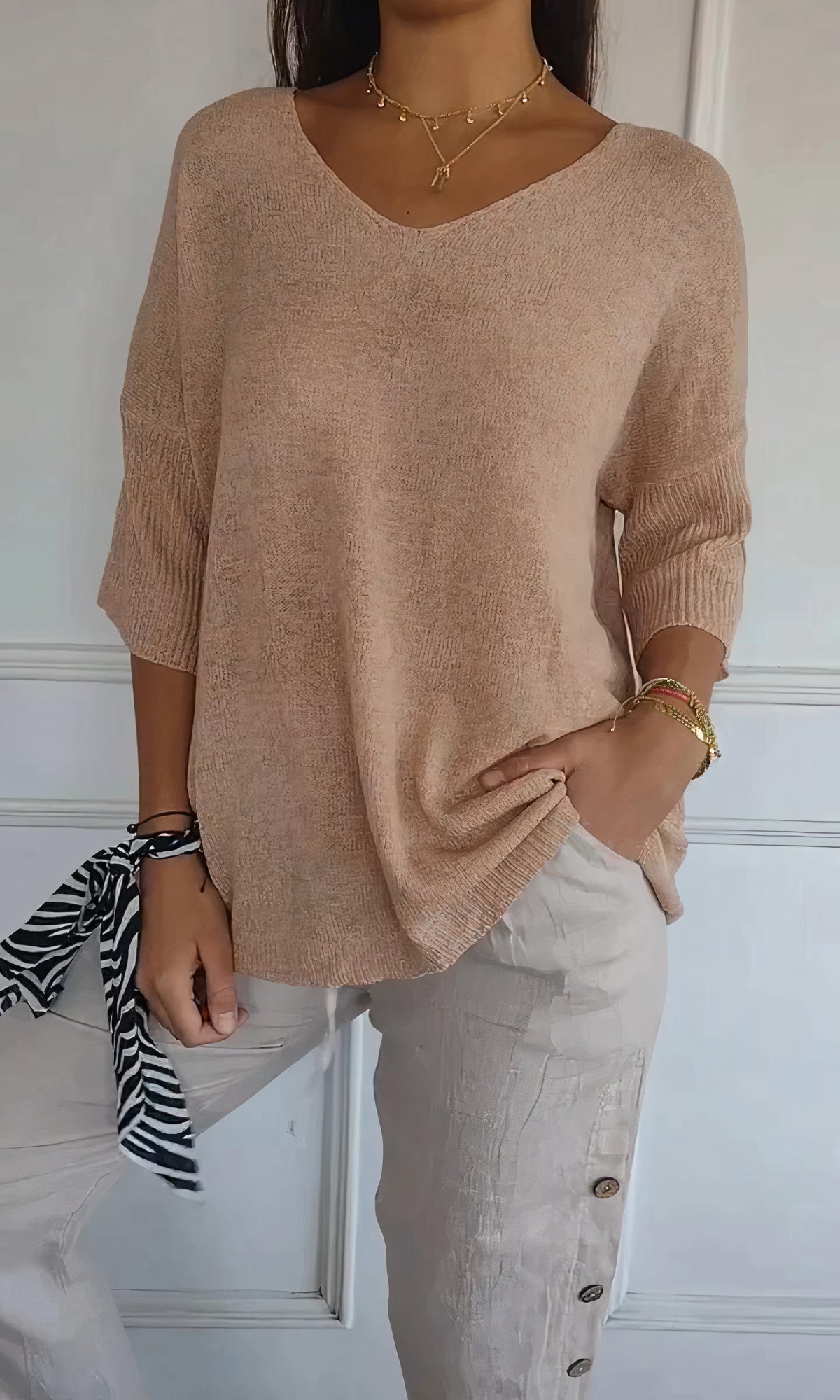 Strickpullover mit V-Ausschnitt