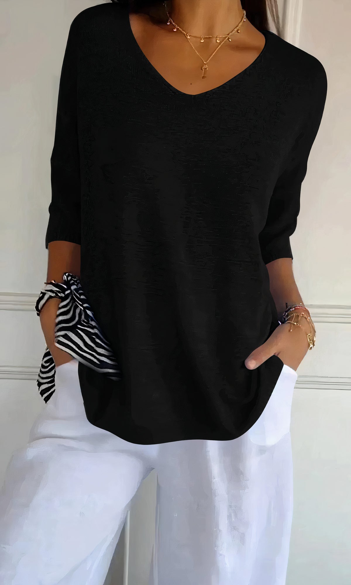 Strickpullover mit V-Ausschnitt