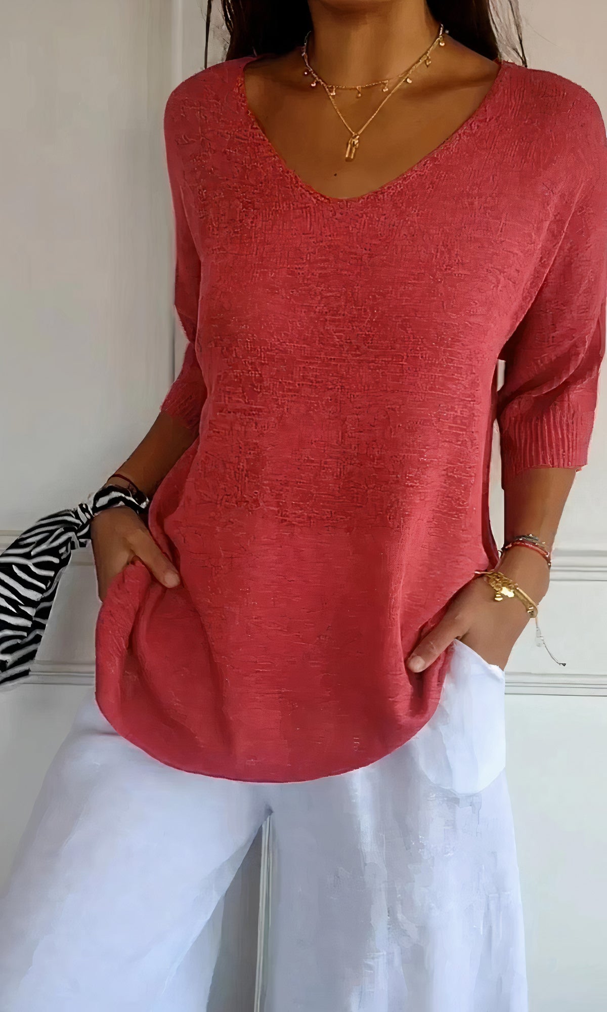 Strickpullover mit V-Ausschnitt