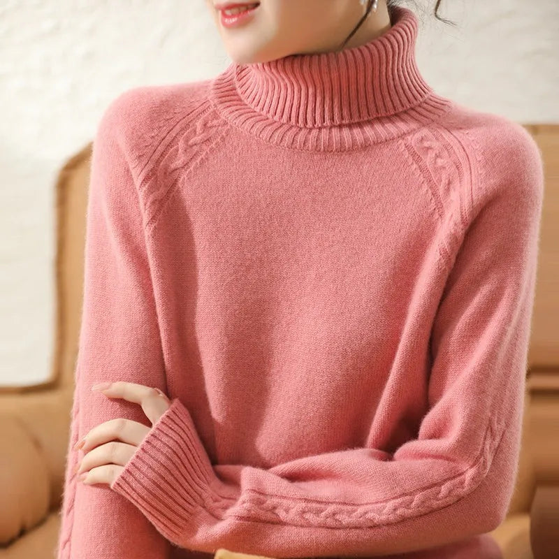 Krohn-e | Klassischer Rollkragenpullover Wollmischung Warm und Stilvoll