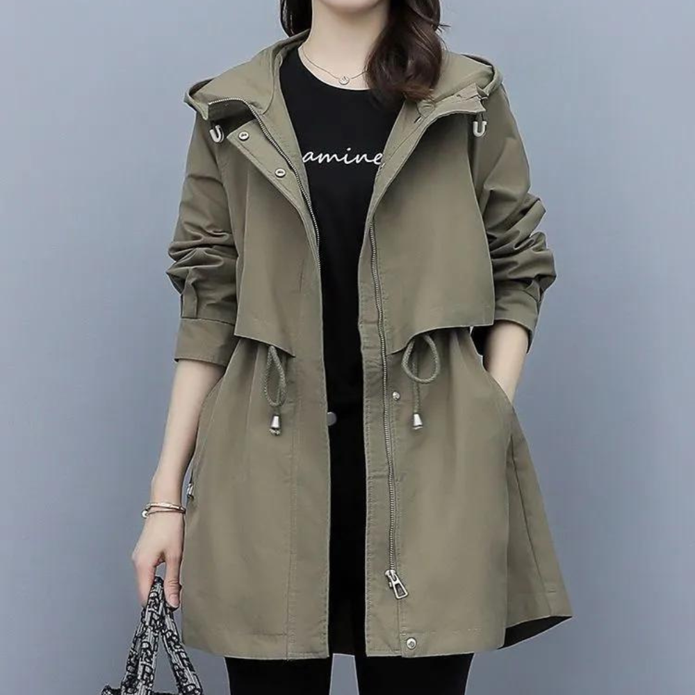 Krohn-e | Warme Kapuzenjacke mit Schnürung für Damen im Herbst