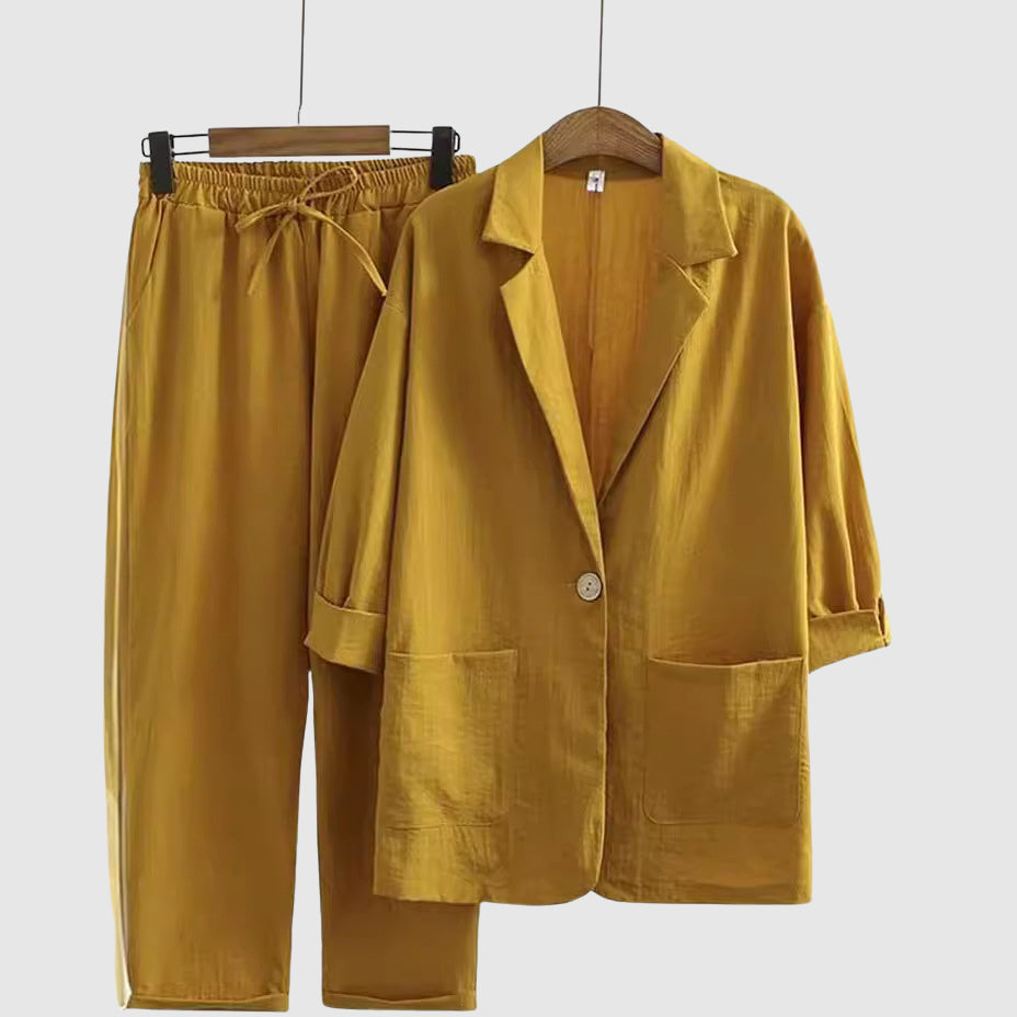 Elisey Breezy Bloom Linen Two-Piece Set