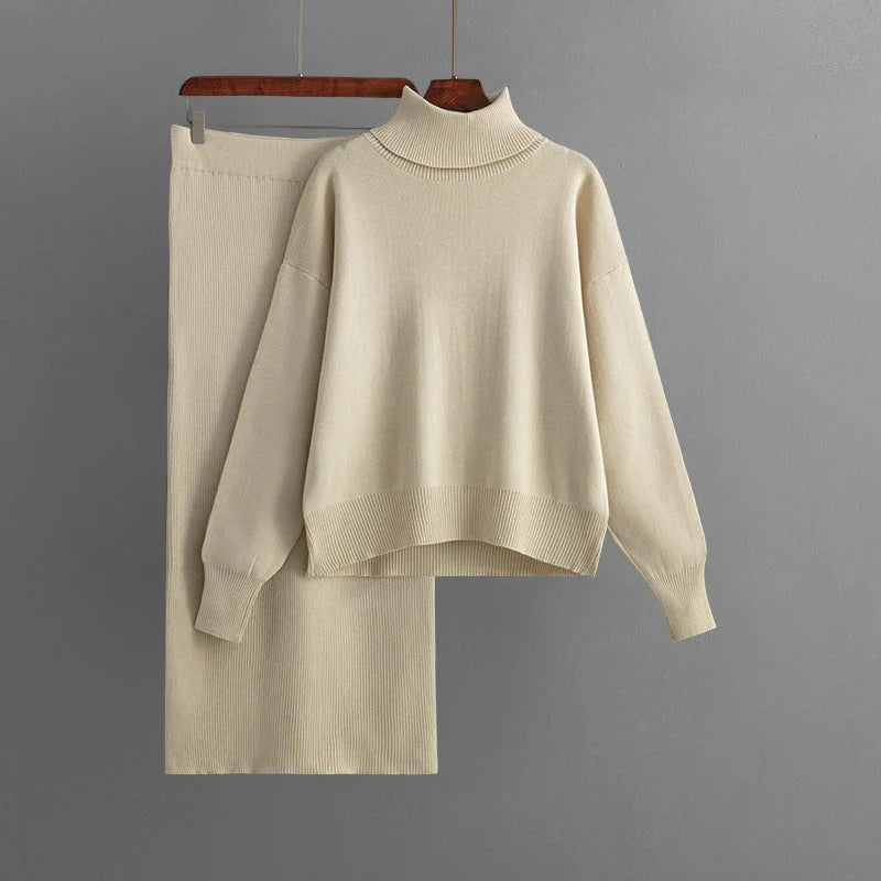 Jeriah – Gemütliches Set aus Rollkragenpullover und Rock