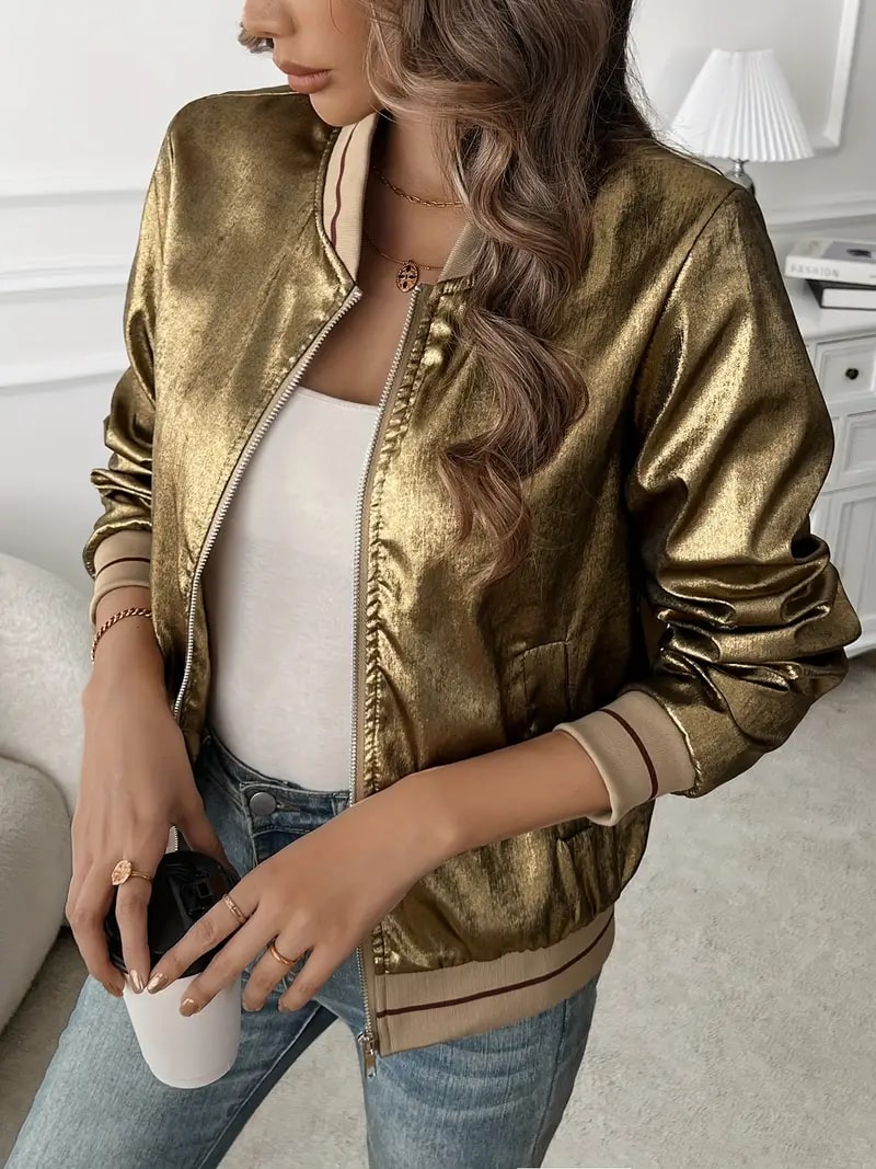 Krohn-e | Metallic Bomberjacke