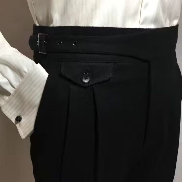 Herren Wollhose mit Gürtel, elegant