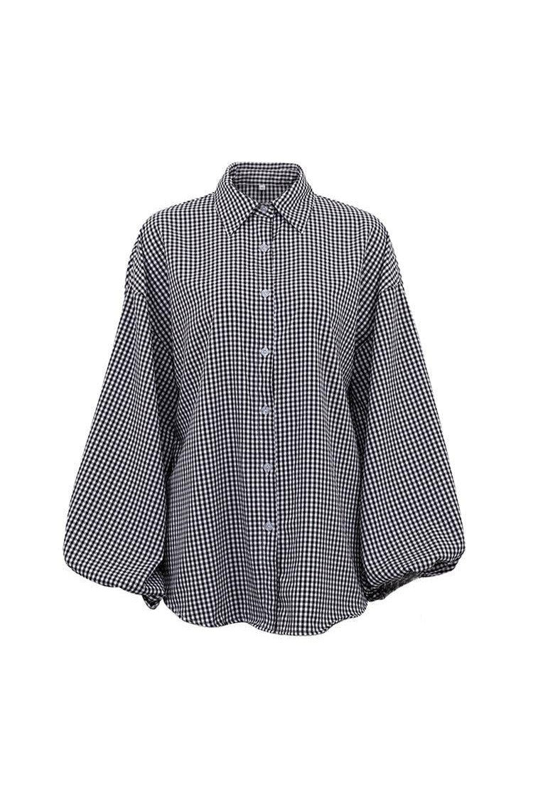 Fudus Damen Bluse mit Daunen-Bubble-Muster in Blau