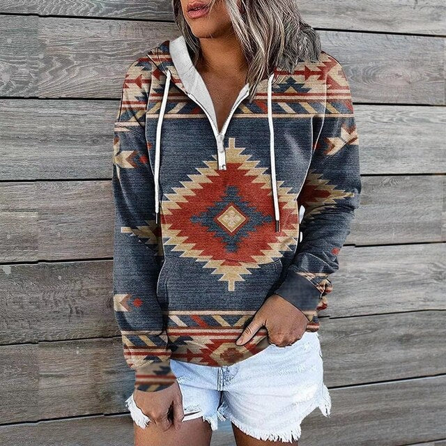 CHRISTA: Kapuzenpullover im ethnischen Stil