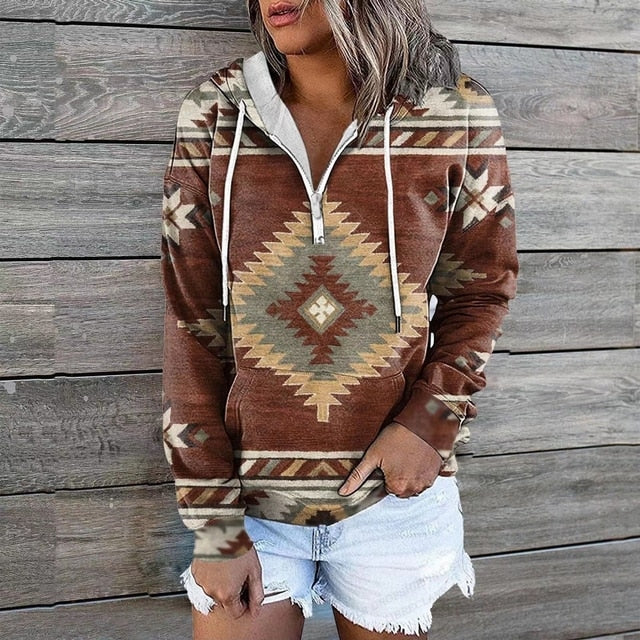 CHRISTA: Kapuzenpullover im ethnischen Stil