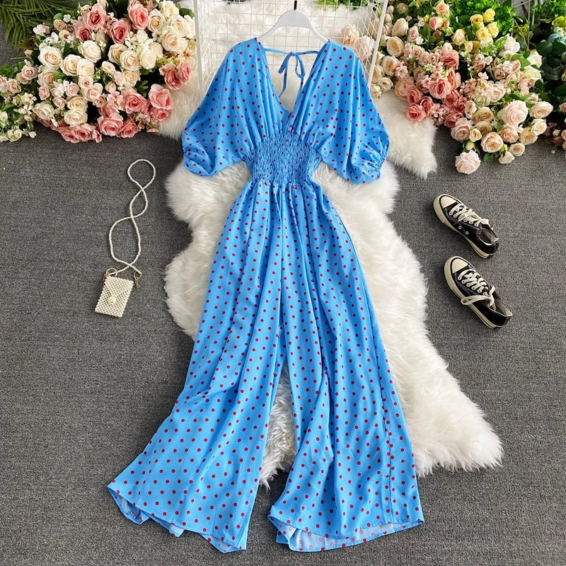 OLIVIA Jumpsuit: Gepunkteter Overall