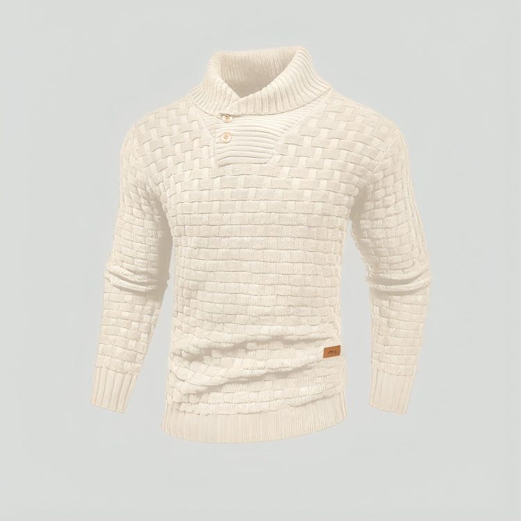 Herrenpullover mit hochgeschlossenem Kragen