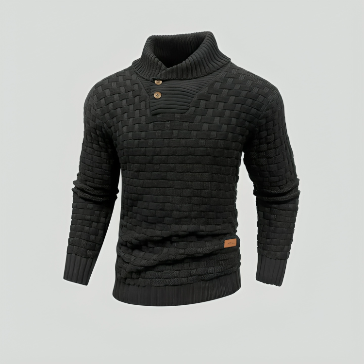 Herrenpullover mit hochgeschlossenem Kragen